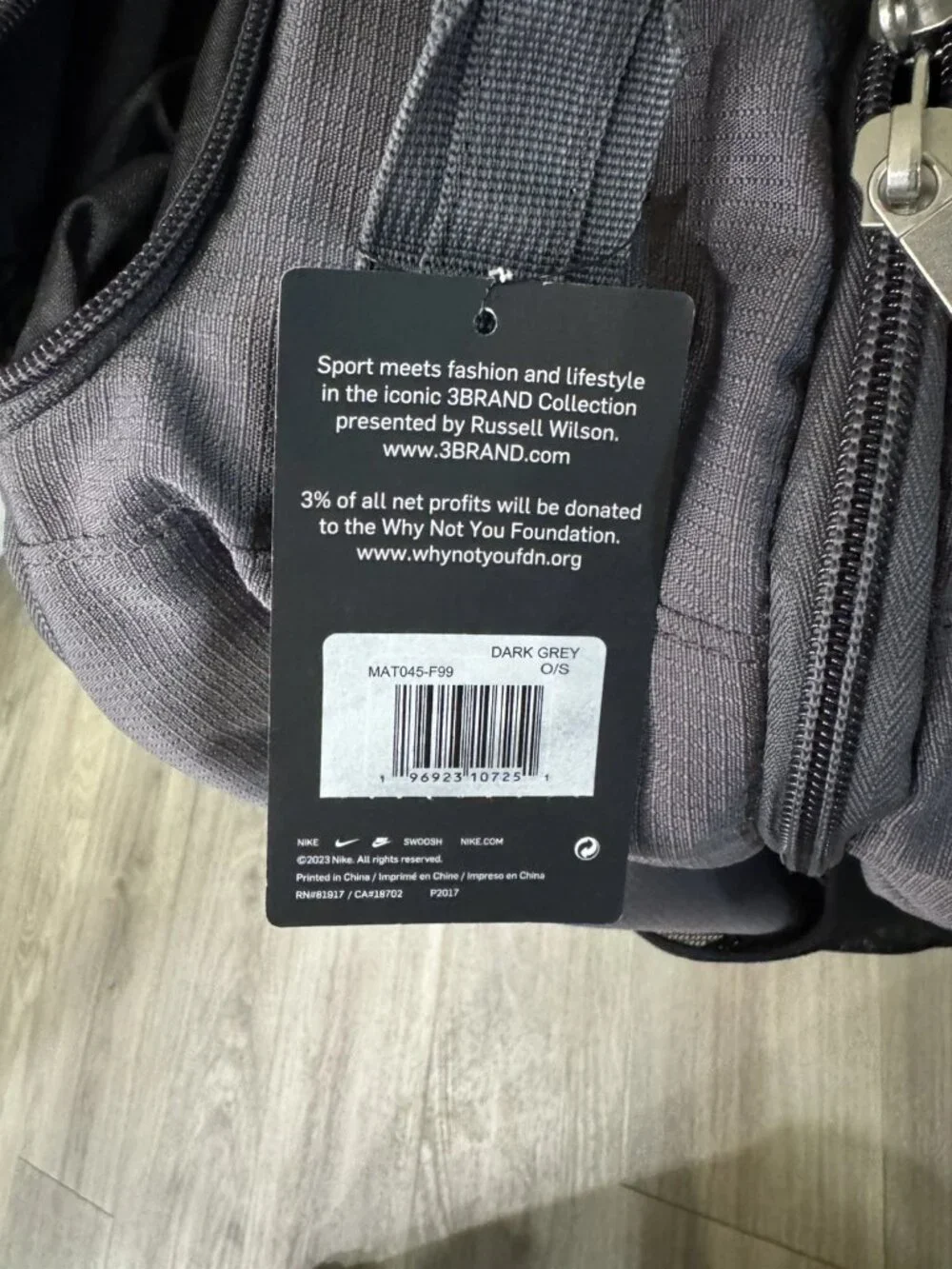 NEW! Nike 3Brand Rolling Duffle Backpack Travel Suitcase